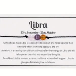 NWT! Libra ️  Natural Faceted Stone Handmade Braided Beaded Bracelet NEW